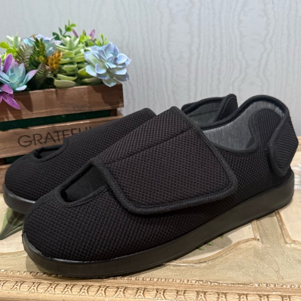 Ravelier Diabetic Breathable Waffle Knit Adjustable Slipper Shoe Men’s Sz 15